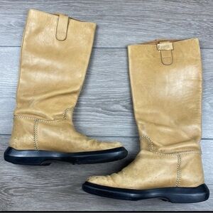 Tod’s banana yellow Leather Knee-High tall Boots sz 8.5